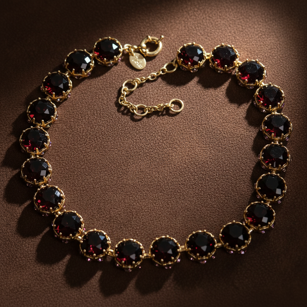GirlyPirateCo - Vintage Elegant 18K Gold Plated Crystal Choker Necklace