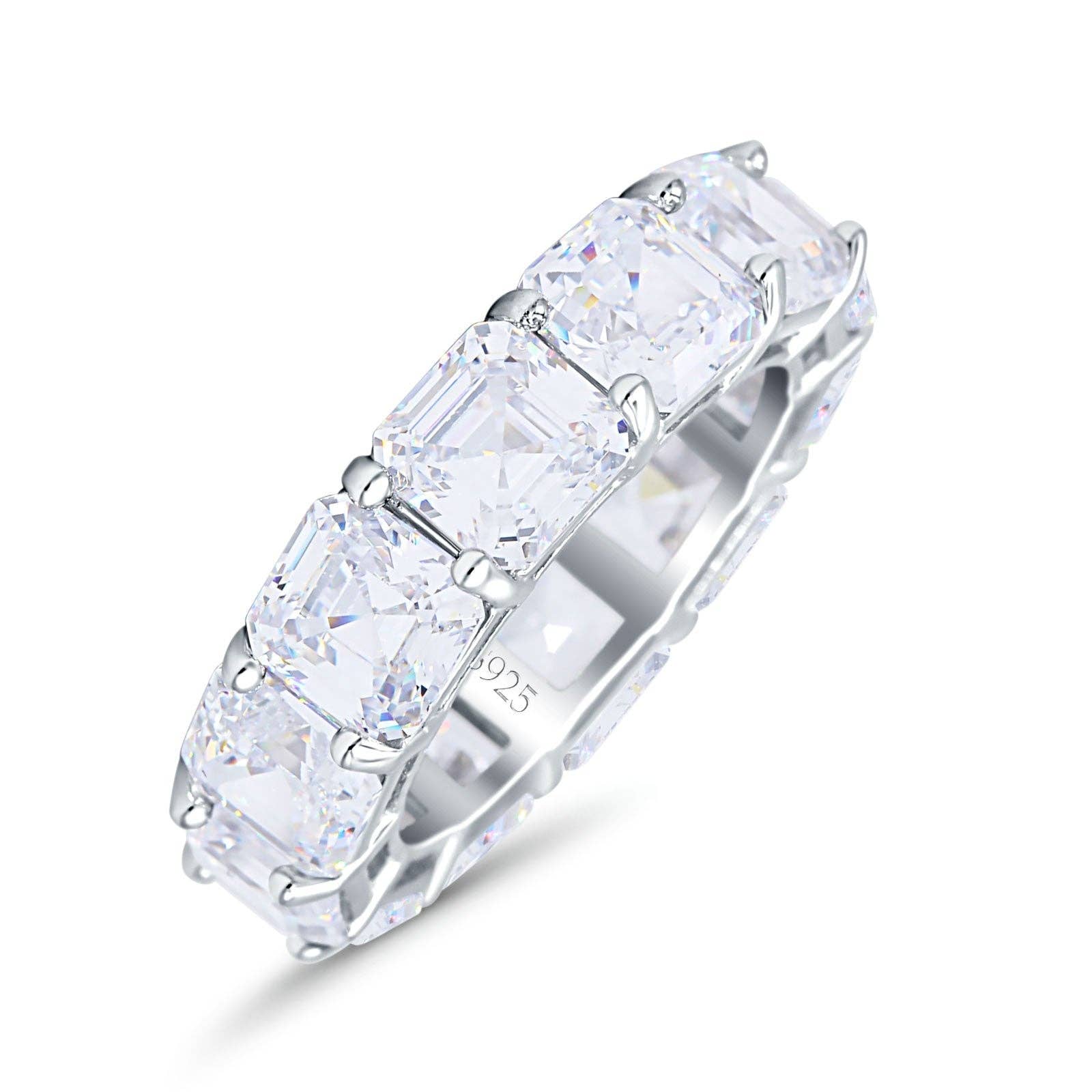 Blue Apple Imports - Asscher Cut Full Eternity Wedding Band Cubic Zirconia