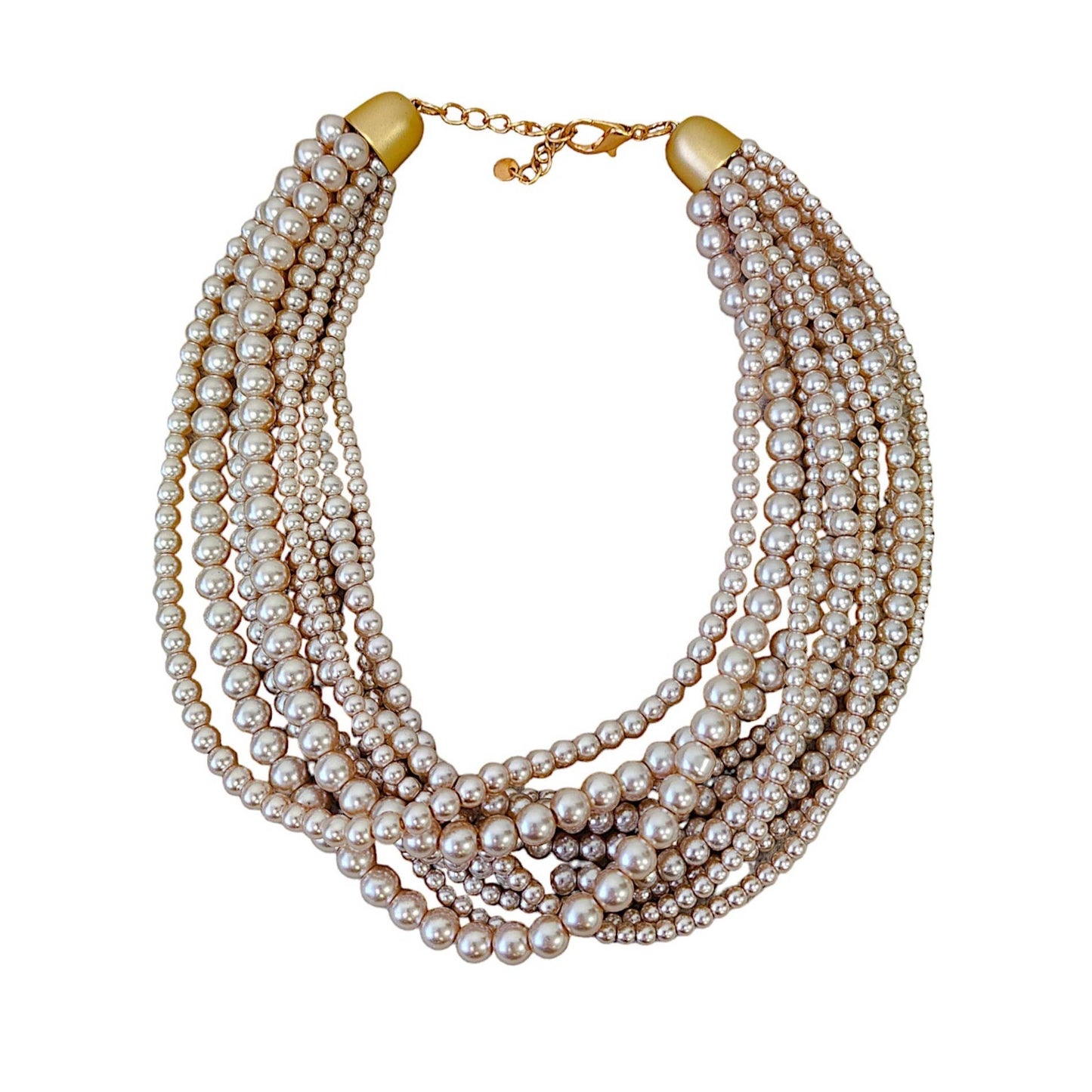 Gardenia Jewelry Ltd. - Neutral Mocha Chocolate Brown Pearl Twist Choker Necklace