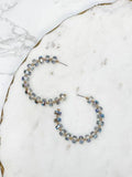 Prep Obsessed Wholesale - Translucent Blue & Gold Hoop Earrings