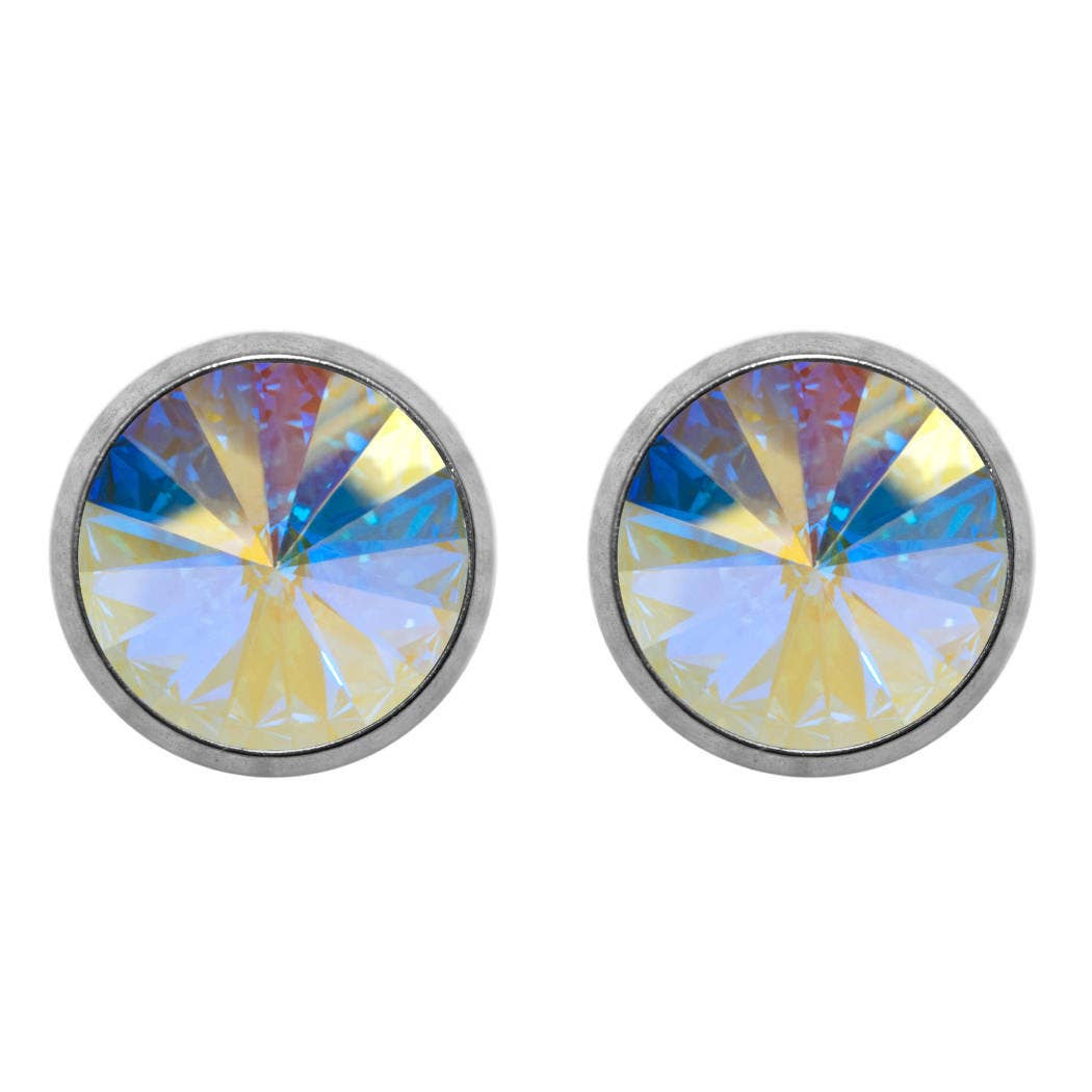 Soul Collection - Titanium stud earrings Laura with premium crystal