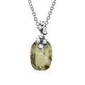 Luxe on Main LLC - Silver Plated Pend Necklace w/Silver Shadow & Clear Crystals