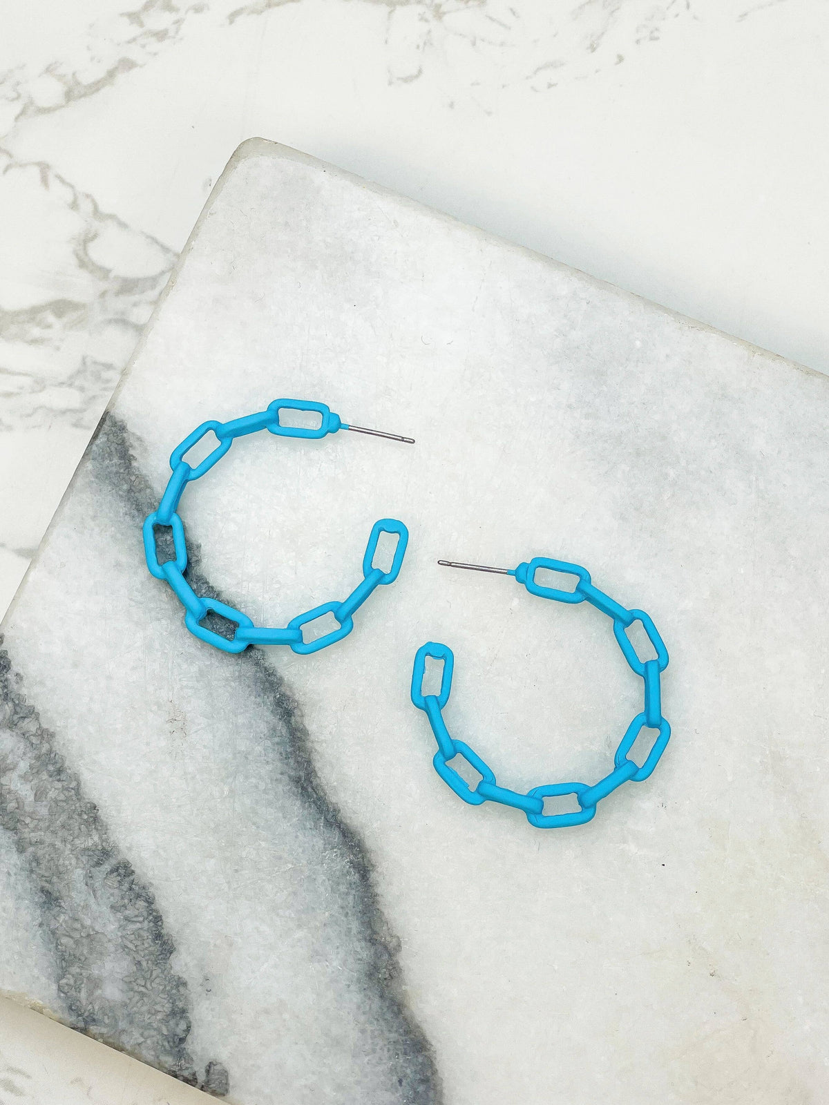 Prep Obsessed Wholesale - Neon Chainlink Hoop Earrings