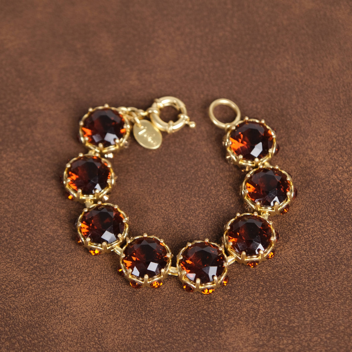 GirlyPirateCo - Vintage 18K Gold Plated Caramel Crystal Bracelet