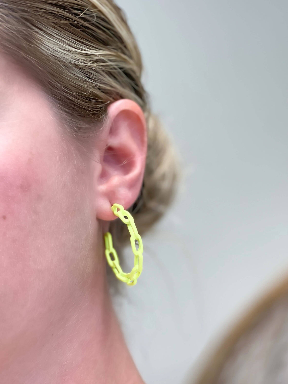 Prep Obsessed Wholesale - Neon Chainlink Hoop Earrings