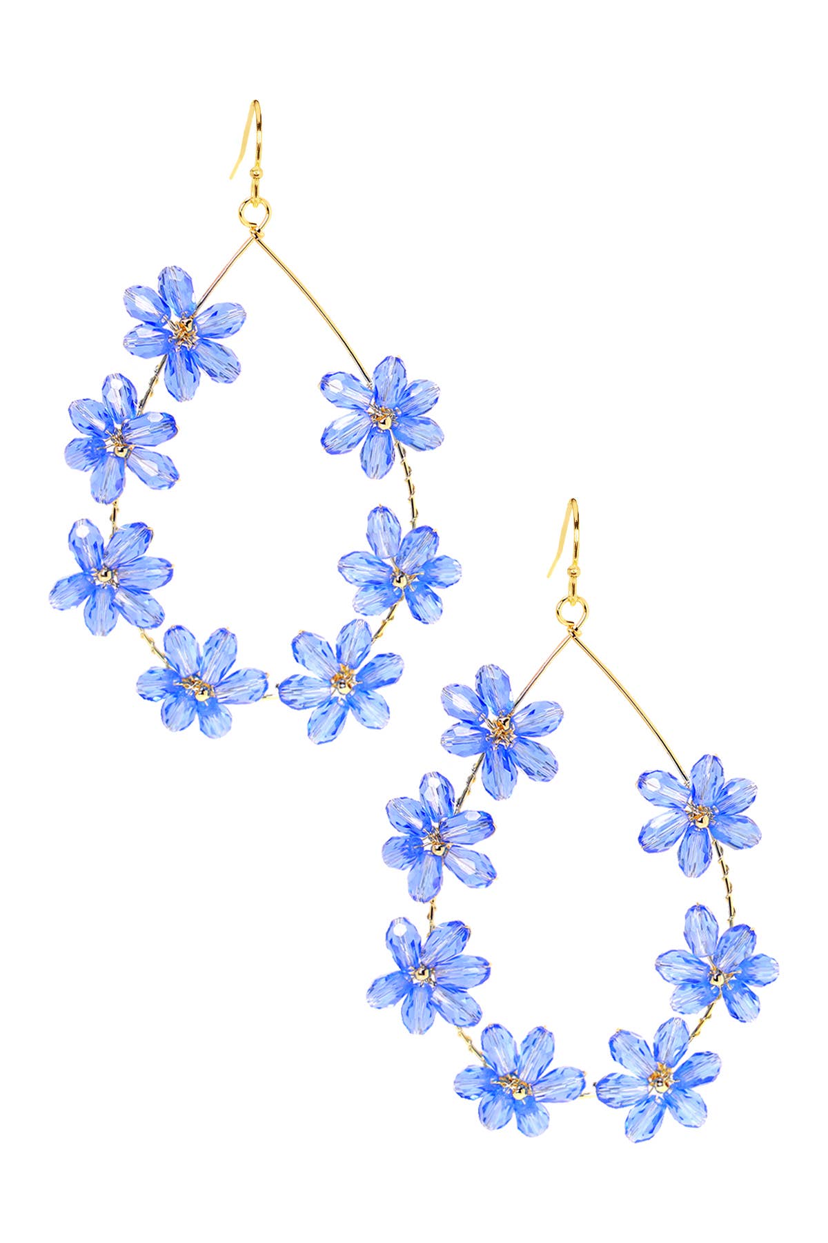 Zoey Simmons - Tanzanite Austrian Crystal Flower Bloom Drop Earrings - GF