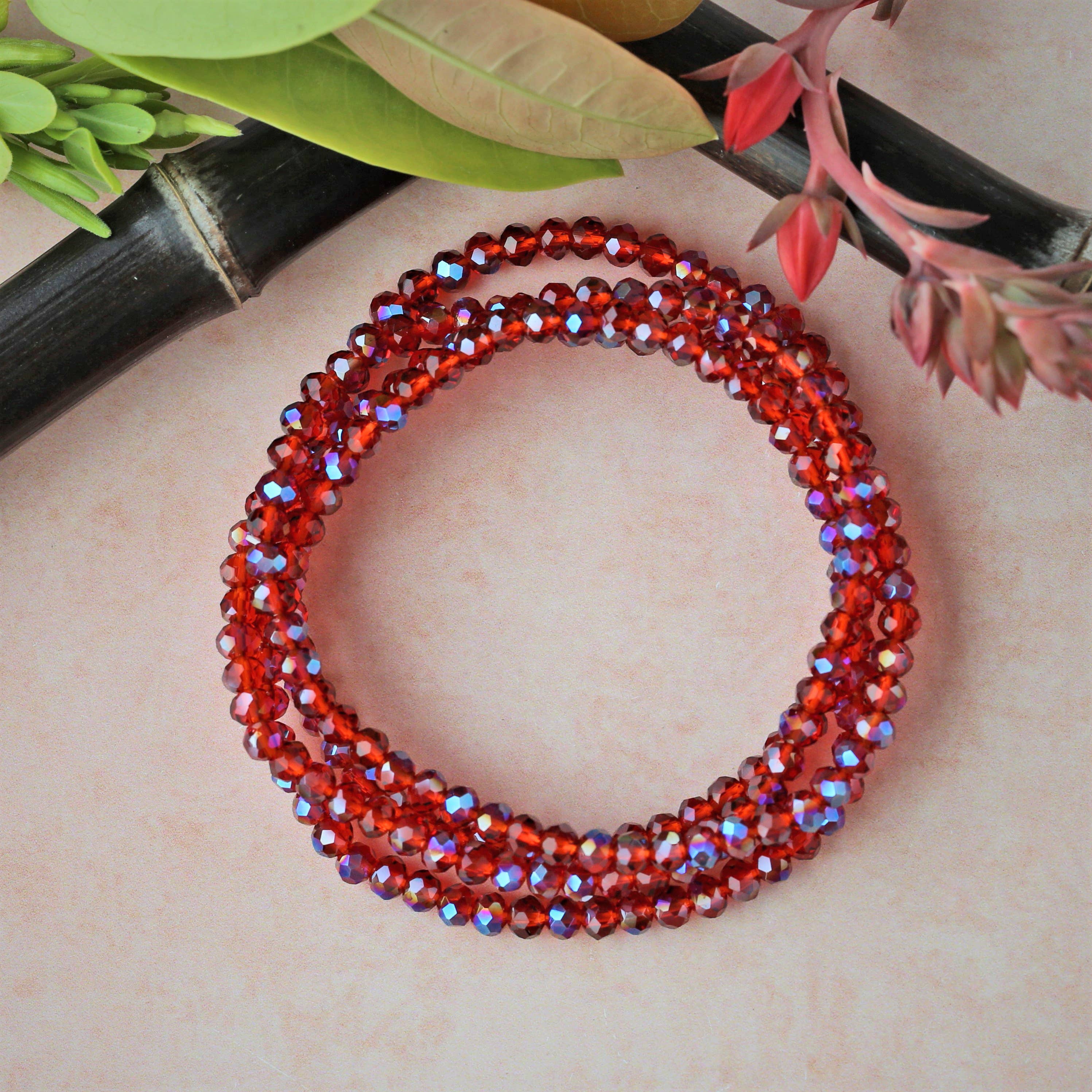 4MM Petite Crystal Stackable Set of 2 Stretch Bracelets