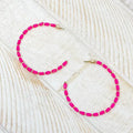 Prep Obsessed Wholesale - Beaded Gold Skinny Open Hoop Earrings