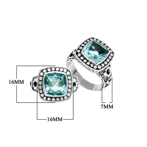 Bali Designs - AR-6146-BT-7" Sterling Silver Ring With Gemstone
