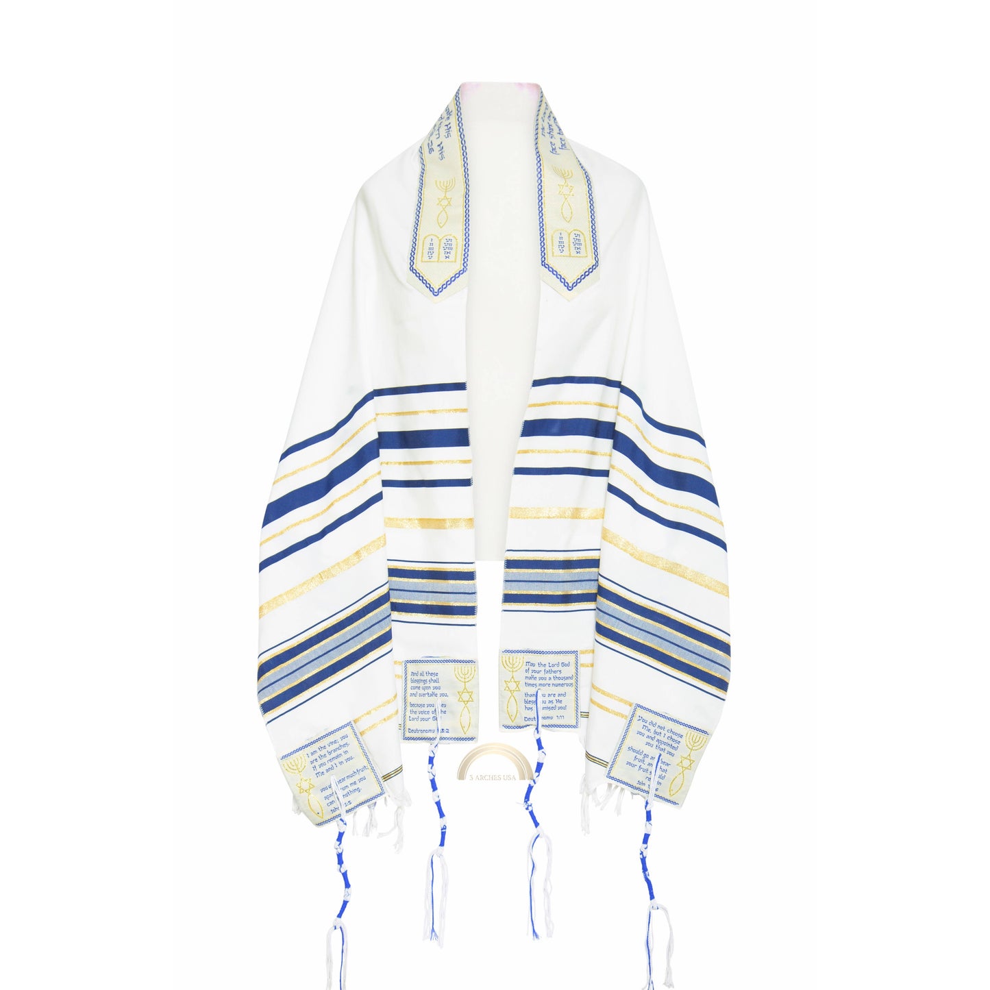 3 Arches USA - The Blessing Tallit-Prayer Shawl,Matching Bag & Brochure