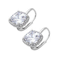 Blue Apple Imports - Halo Cushion Leverback Earrings Simulated Cubic Zirconia