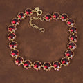 GirlyPirateCo - Vintage 18K Gold Plated Rose Red Crystal Choker Necklace
