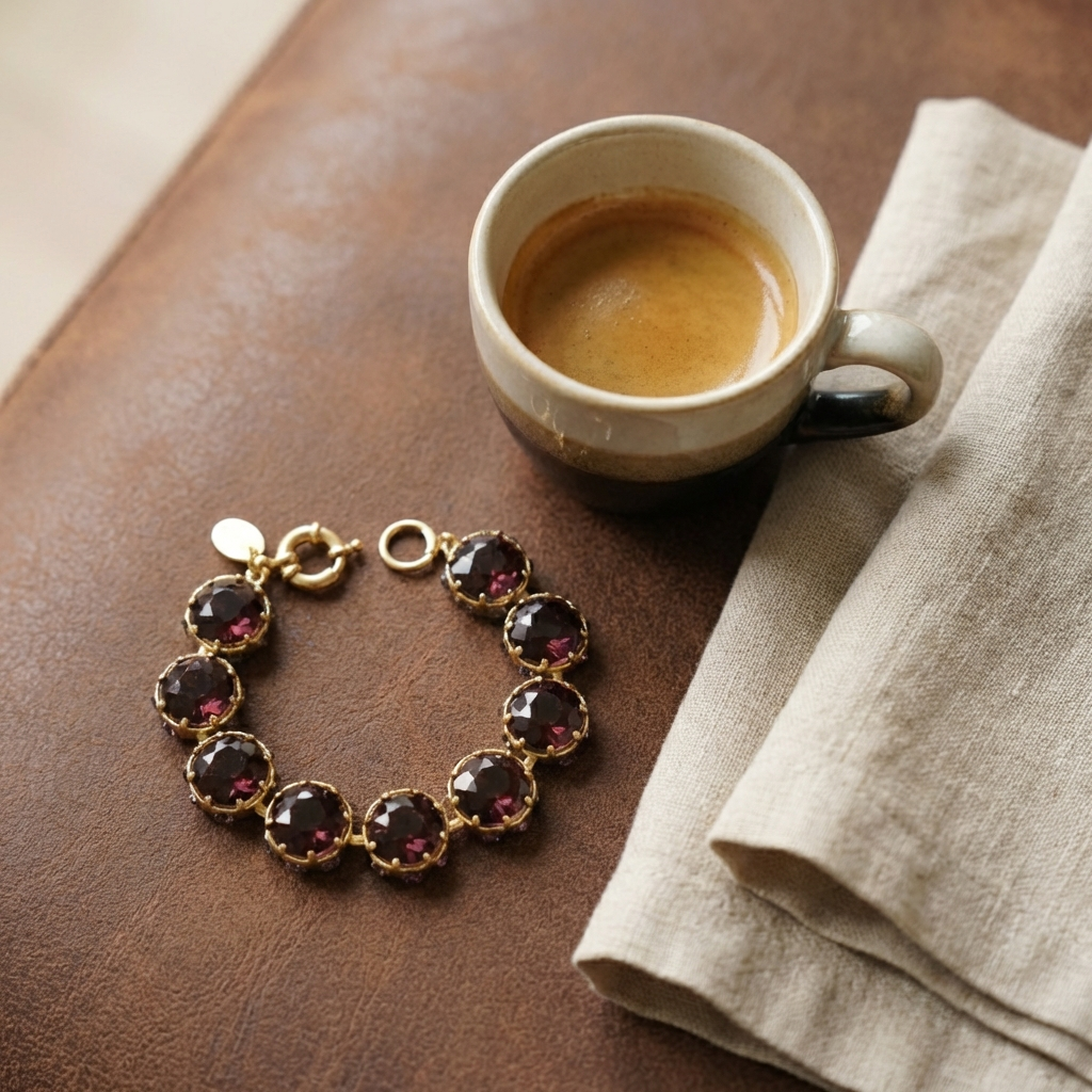 GirlyPirateCo - Vintage 18K Gold Plated Crystal Bracelet Mother's Day Gift