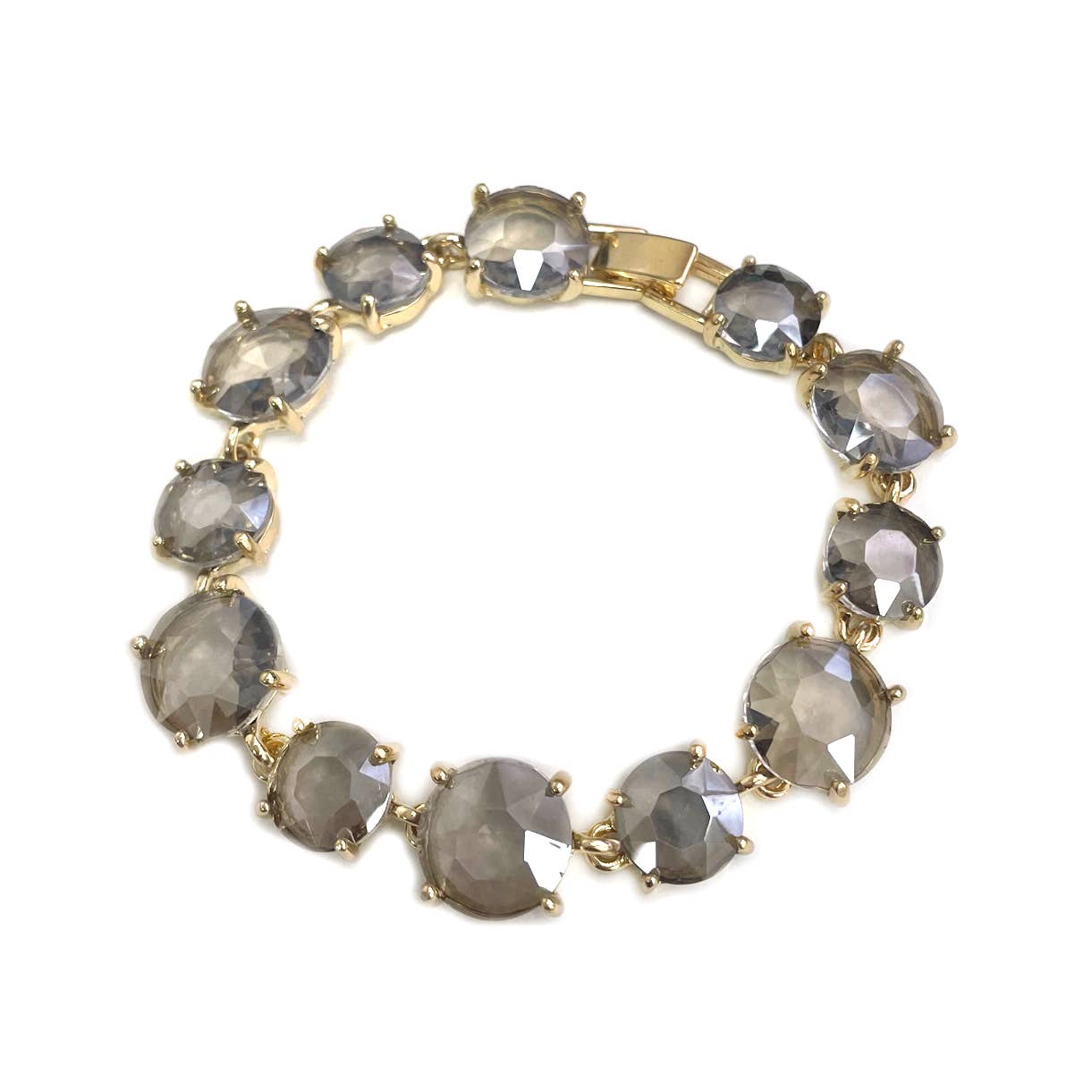 StarryNYC - Round Glass Crystal Linked Bracelet