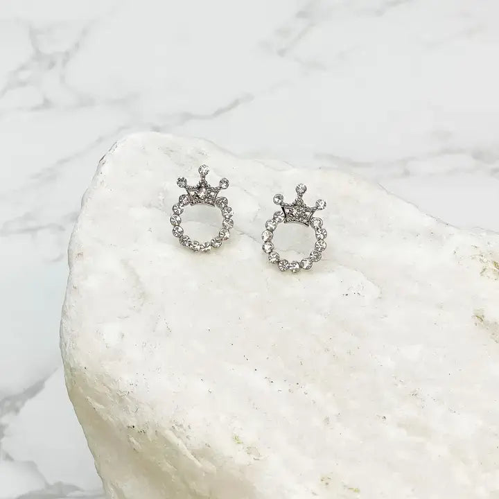 Prep Obsessed Wholesale - Crystal Crown Stud Earrings