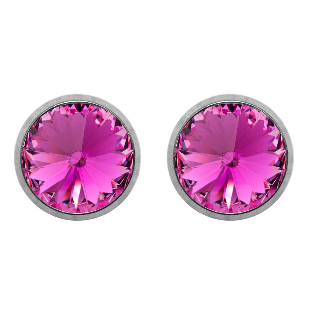 Soul Collection - Titanium stud earrings Laura with premium crystal