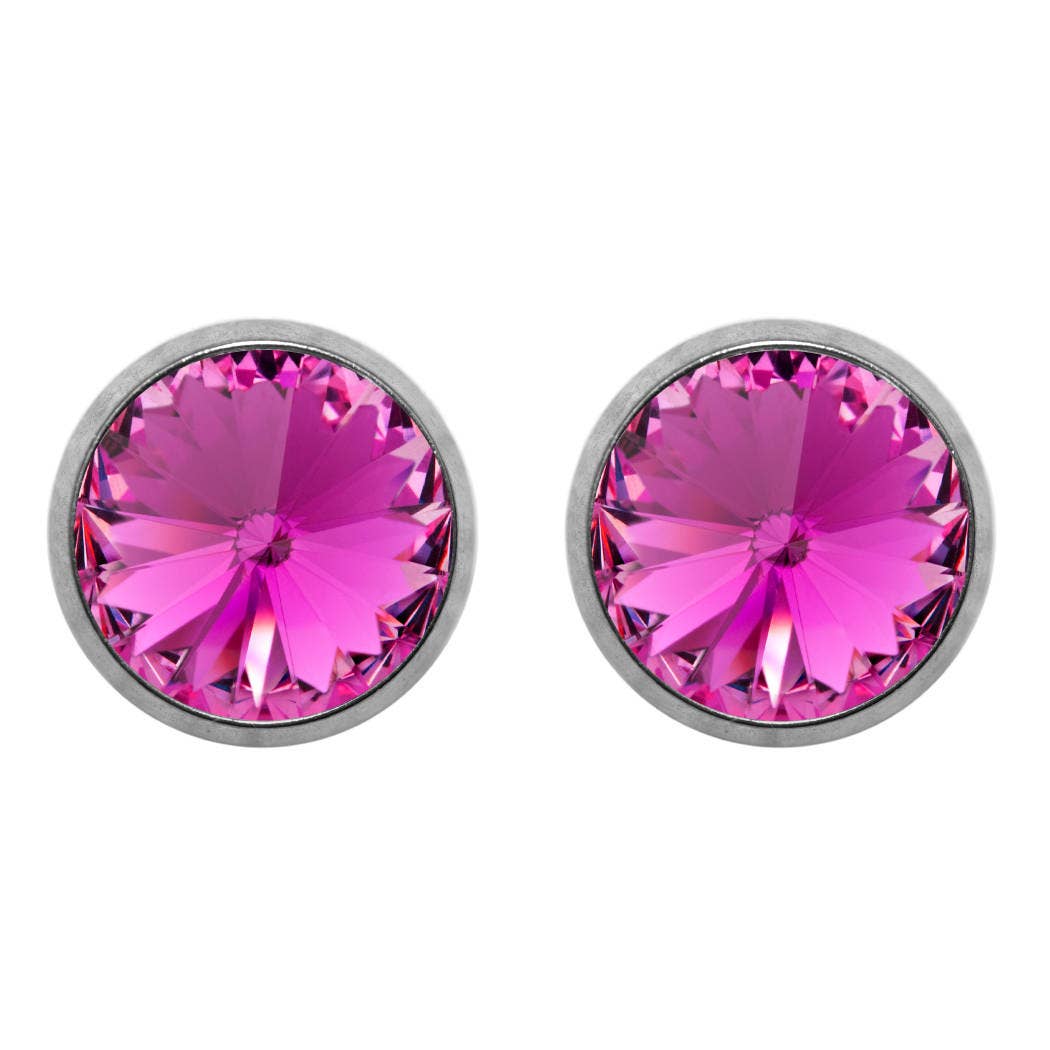 Soul Collection - Titanium stud earrings Laura with premium crystal