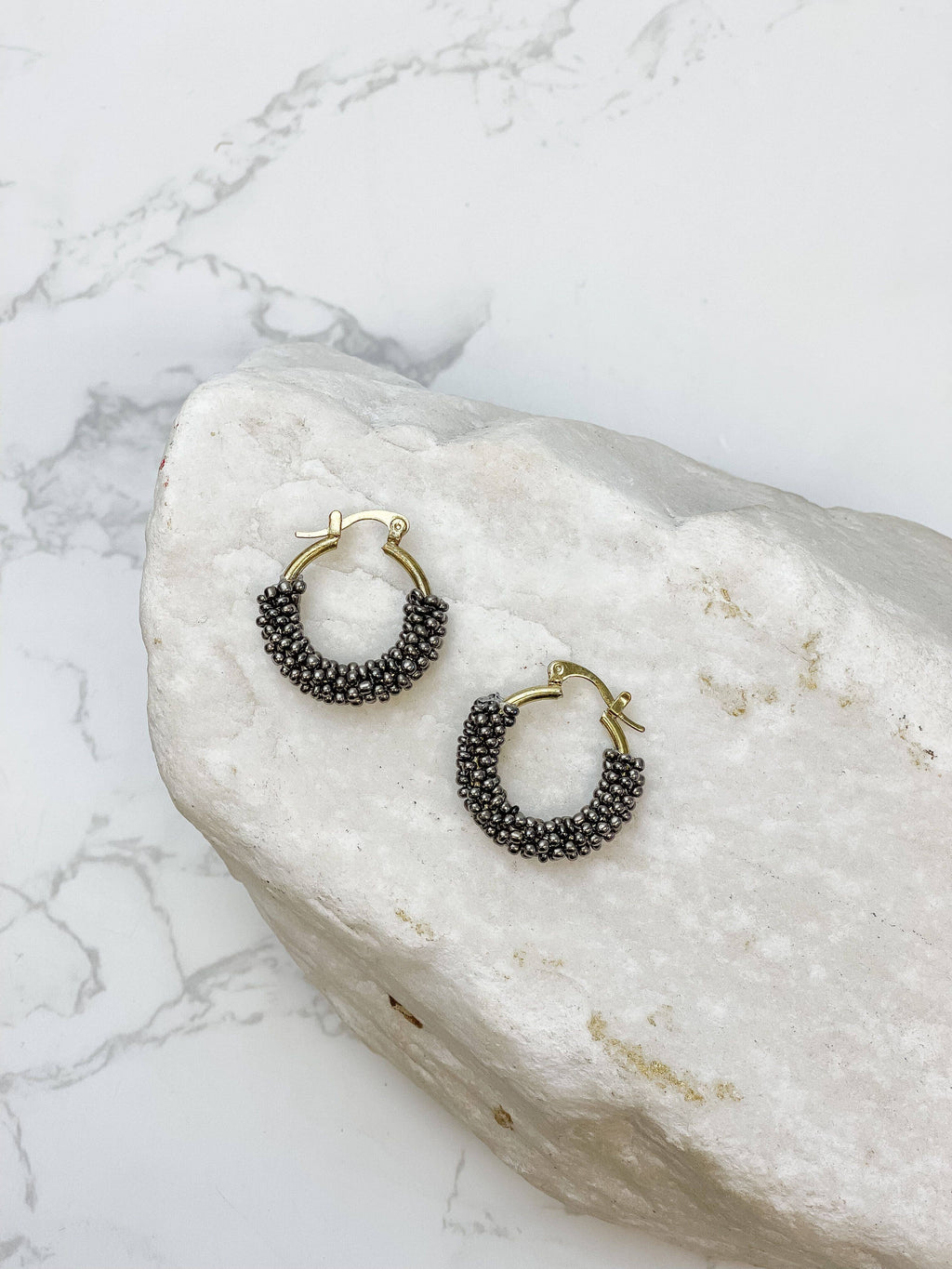 Prep Obsessed Wholesale - Petite Seed Bead Hoop Earrings