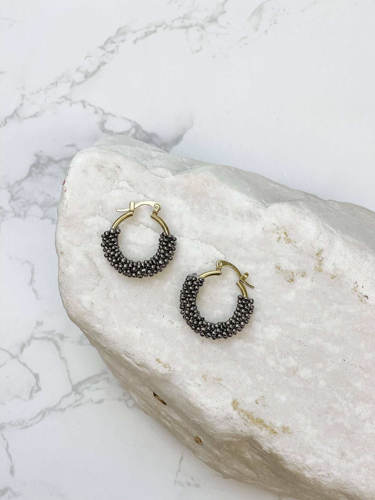 Prep Obsessed Wholesale - Petite Seed Bead Hoop Earrings