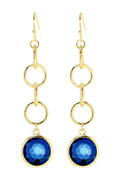 Zoey Simmons - London Blue Crystal & Interlocking Circle Drop Earrings - GF