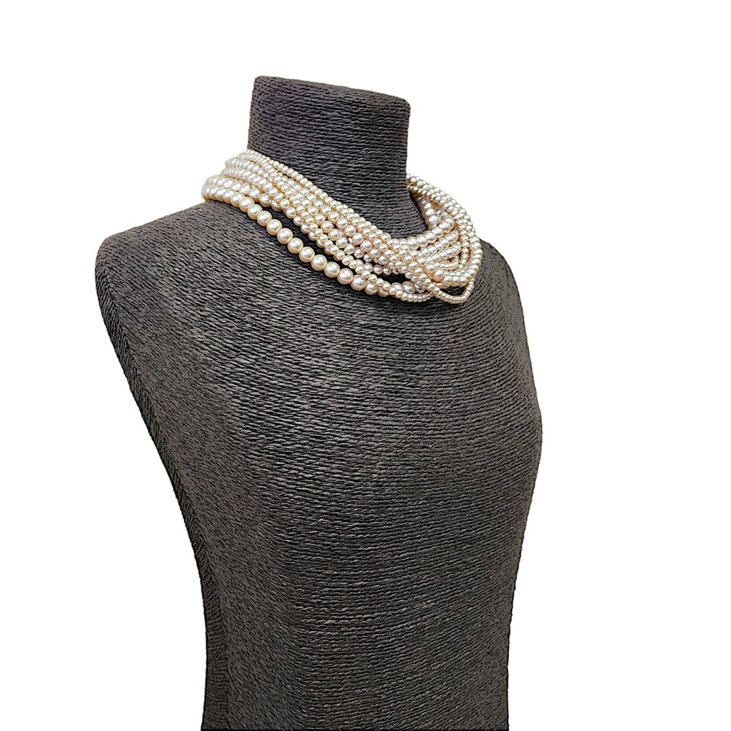 Gardenia Jewelry Ltd. - Neutral Mocha Chocolate Brown Pearl Twist Choker Necklace
