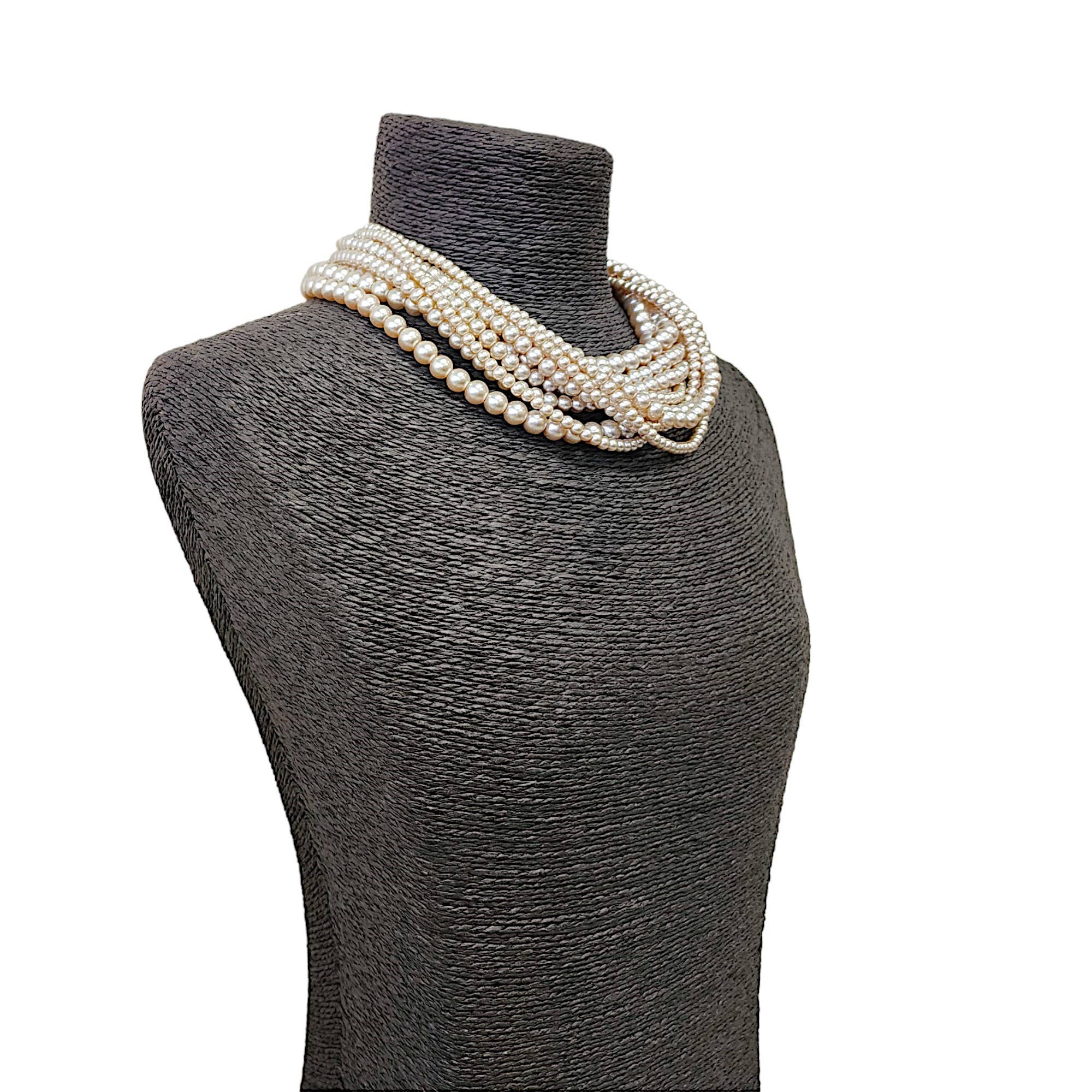 Gardenia Jewelry Ltd. - Neutral Mocha Chocolate Brown Pearl Twist Choker Necklace