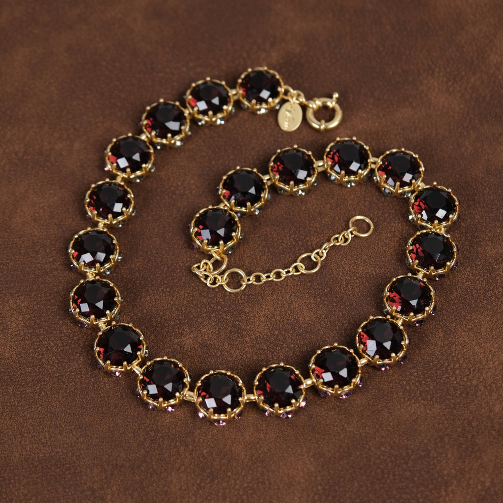 GirlyPirateCo - Vintage Elegant 18K Gold Plated Crystal Choker Necklace