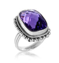 Bali Designs - AR-6062-AM-7" Sterling Silver Ring With Gemstone