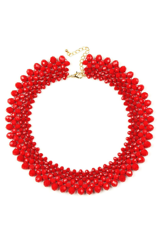 Eye Candy Los Angeles - Anita Statement Necklace - Red