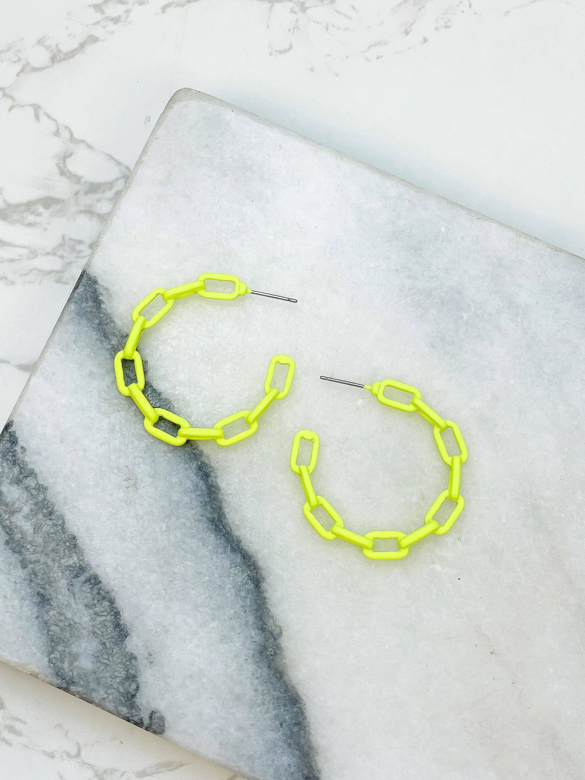 Prep Obsessed Wholesale - Neon Chainlink Hoop Earrings