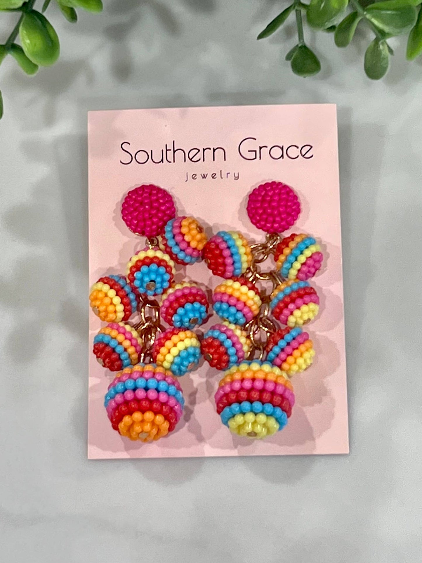 Buttoned Up with Lux - Colorful Seed Bead Drop Earrings