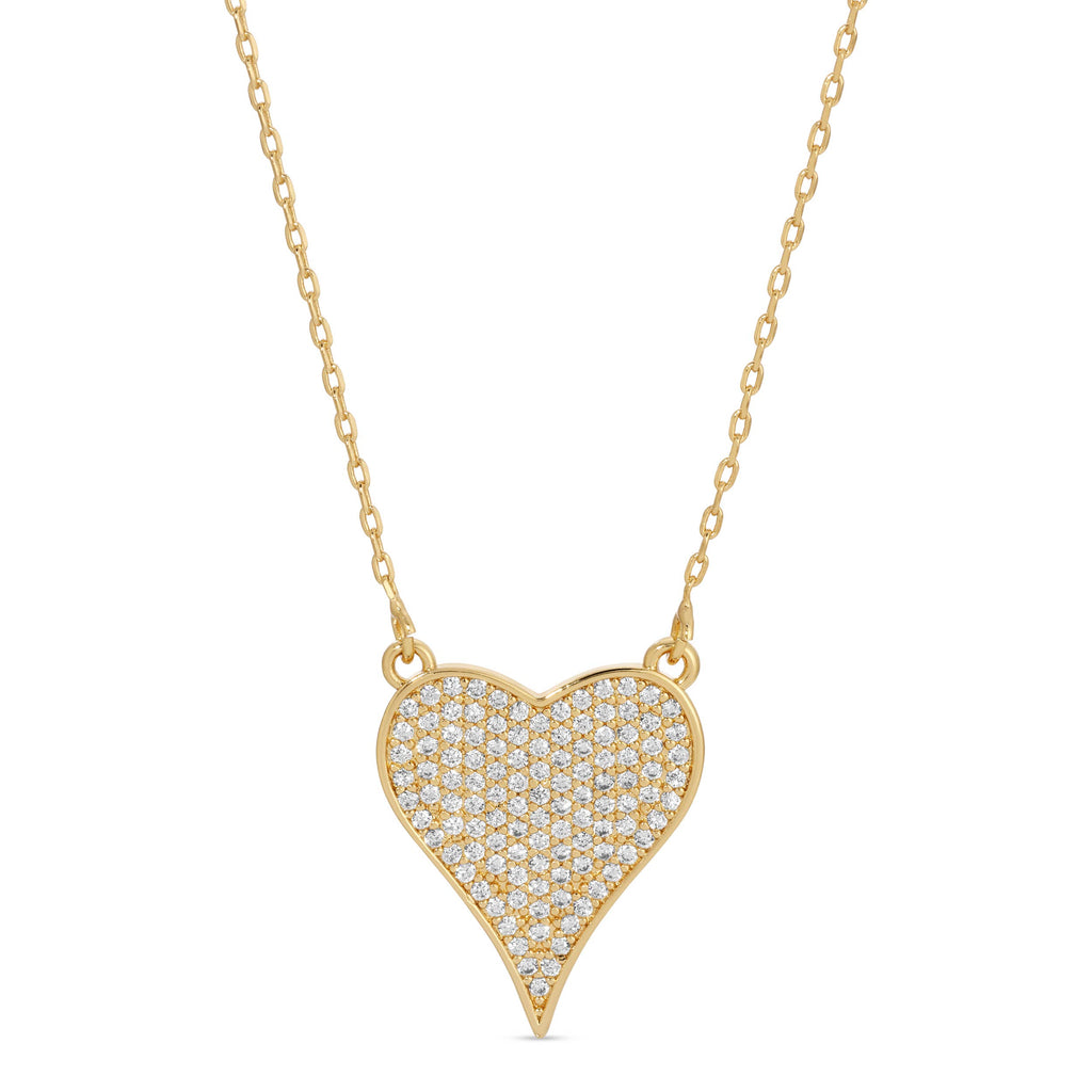 Splendid Iris - Pave Heart Necklace