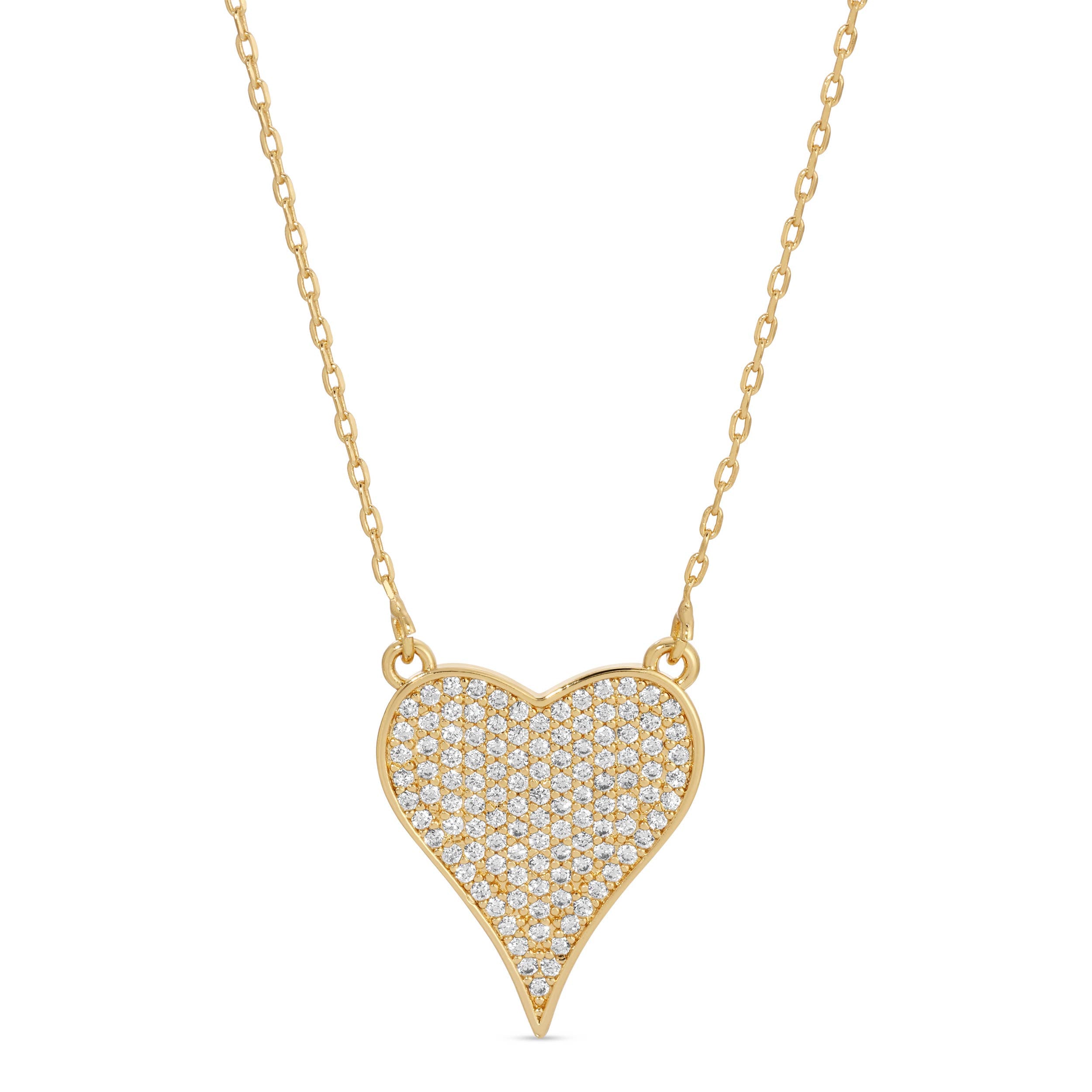 Splendid Iris - Pave Heart Necklace