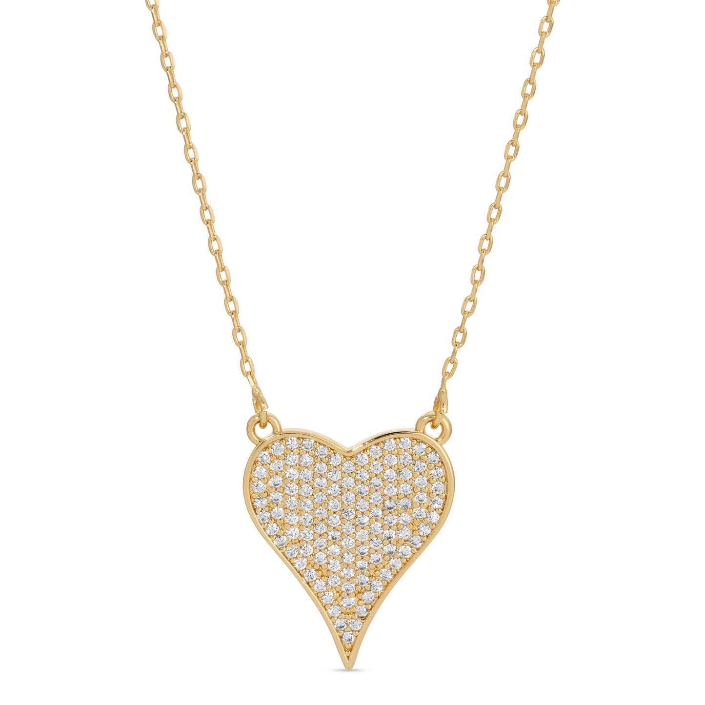 Splendid Iris - Pave Heart Necklace