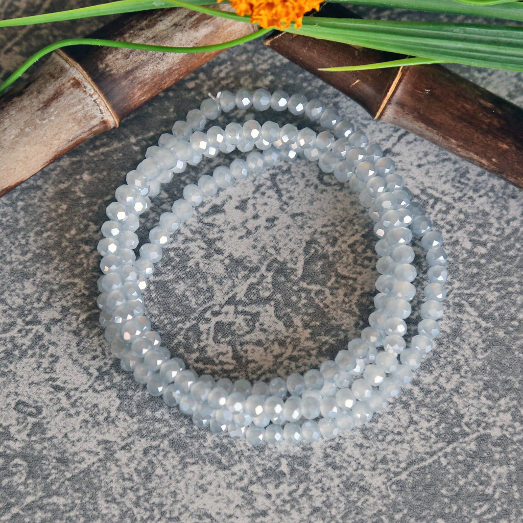 4MM Petite Crystal Stackable Set of 2 Stretch Bracelets