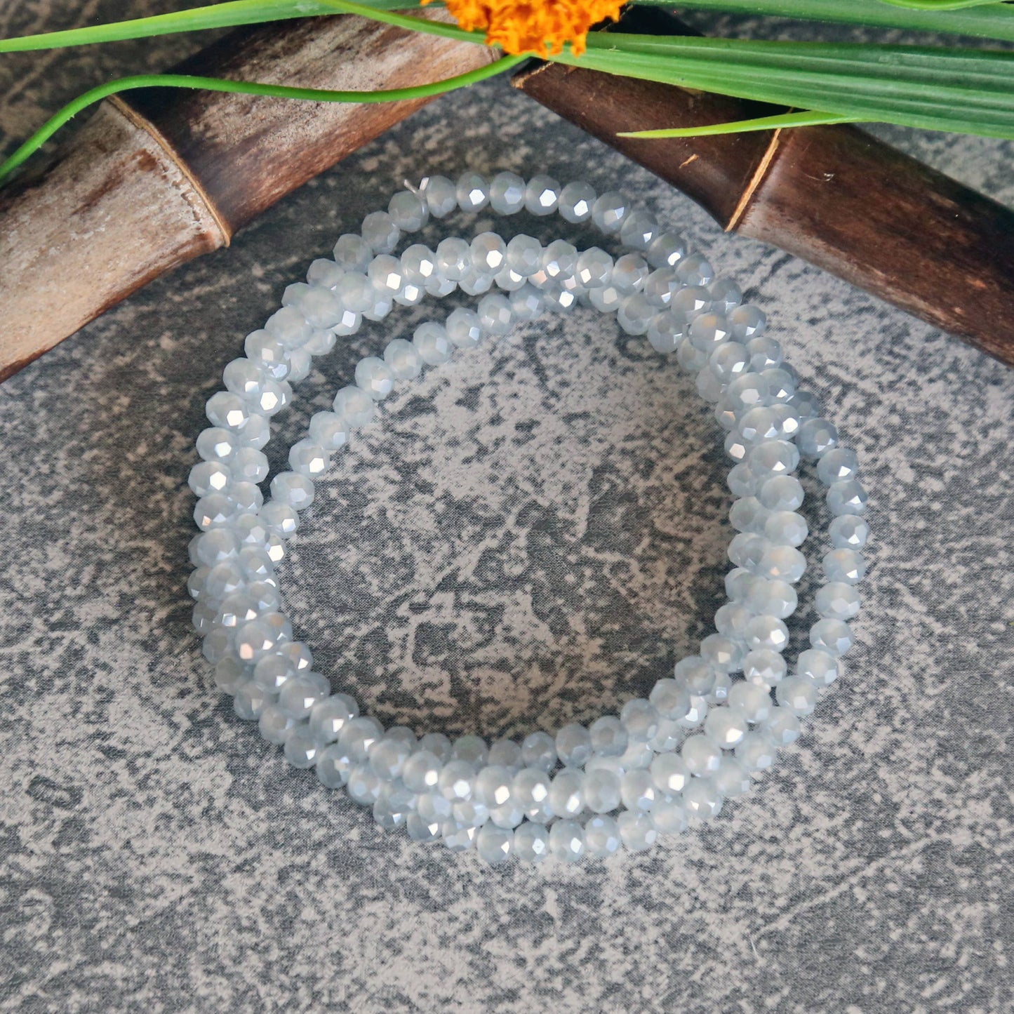 4MM Petite Crystal Stackable Set of 2 Stretch Bracelets
