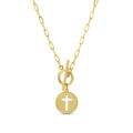 Splendid Iris - Cross Paperclip Toggle Necklace
