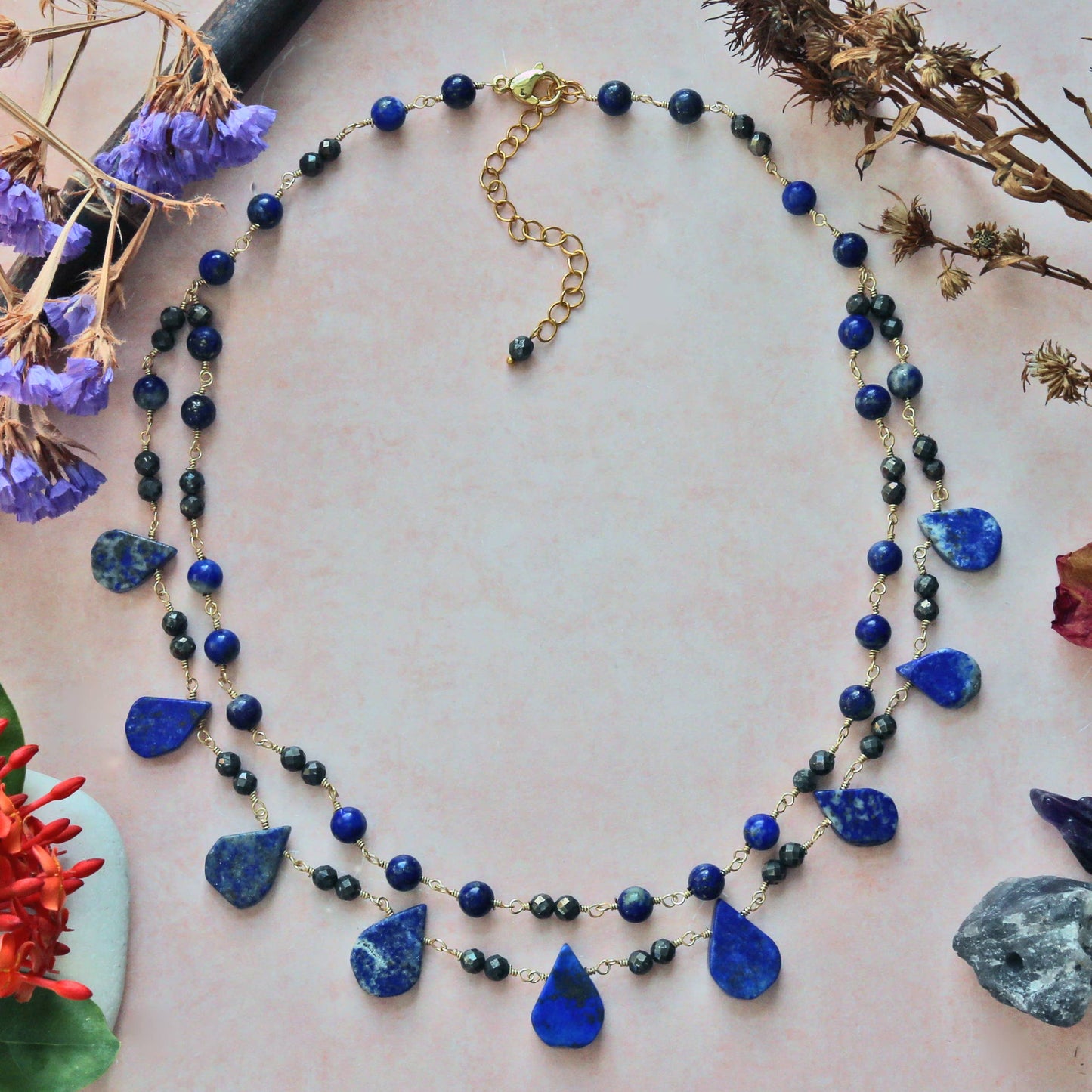 IST Jewelry - Lapis and Pyrite Necklace