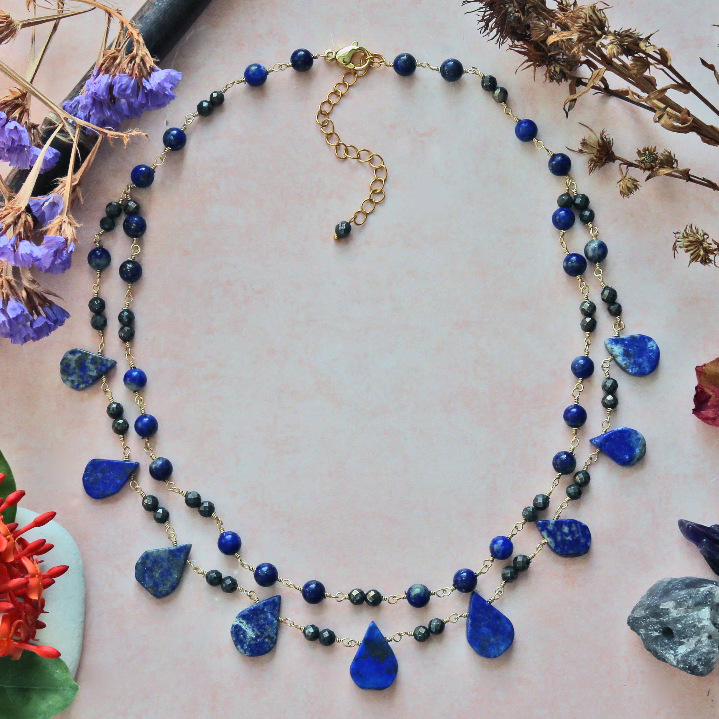 IST Jewelry - Lapis and Pyrite Necklace