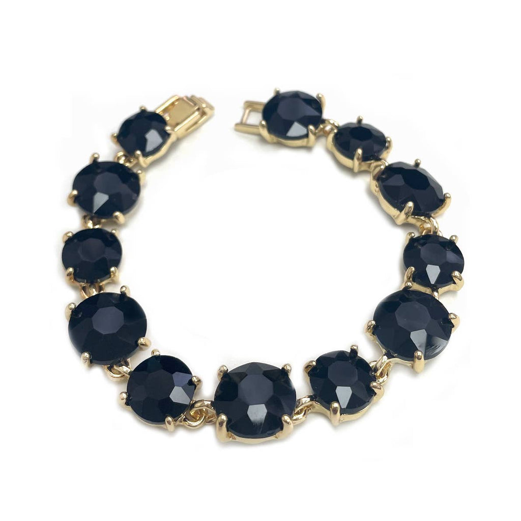 StarryNYC - Round Glass Crystal Linked Bracelet