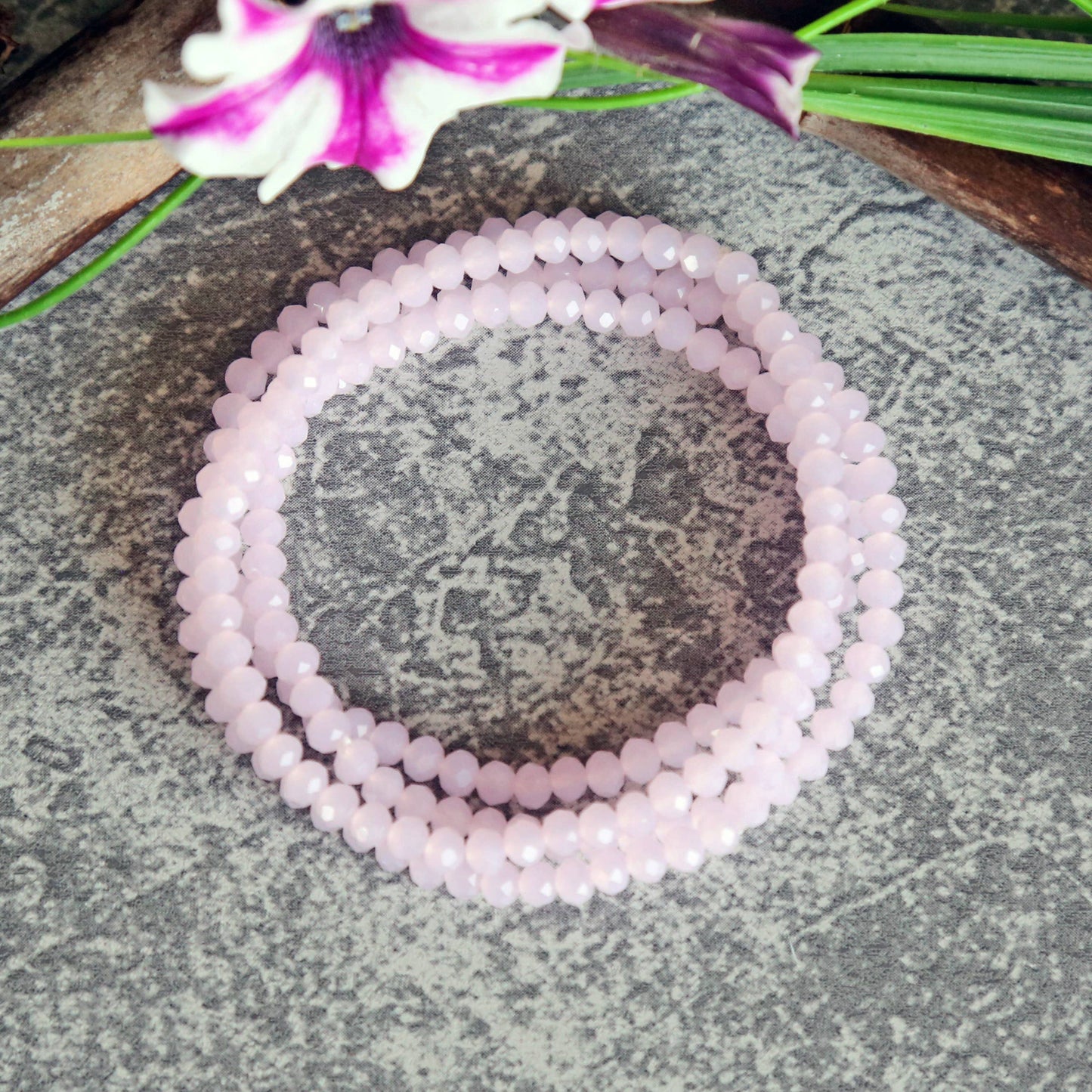 4MM Petite Crystal Stackable Set of 2 Stretch Bracelets