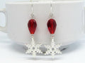 Bad Apple Designs - Snowflake Charm Silver Dangle Earrings, Frozen, Christmas Jewelry