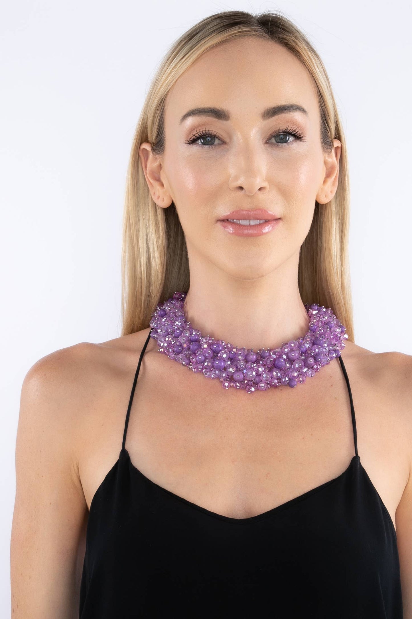 Eye Candy Los Angeles - Harper Lavender Collar Statement Necklace