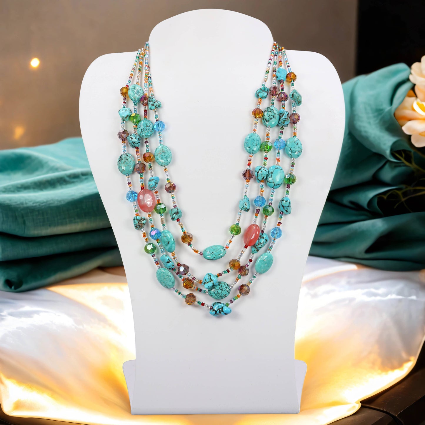 Multi-strand Turquoise Mix Necklace