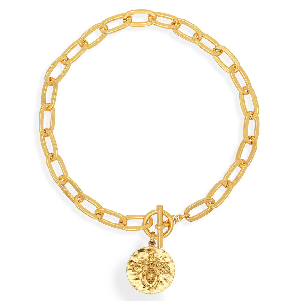 KARINE SULTAN - Bee Pendant Necklace - Delicate Medallion Jewelry