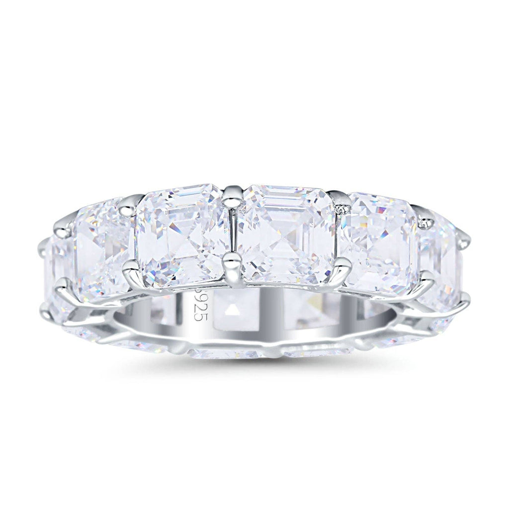 Blue Apple Imports - Asscher Cut Full Eternity Wedding Band Cubic Zirconia