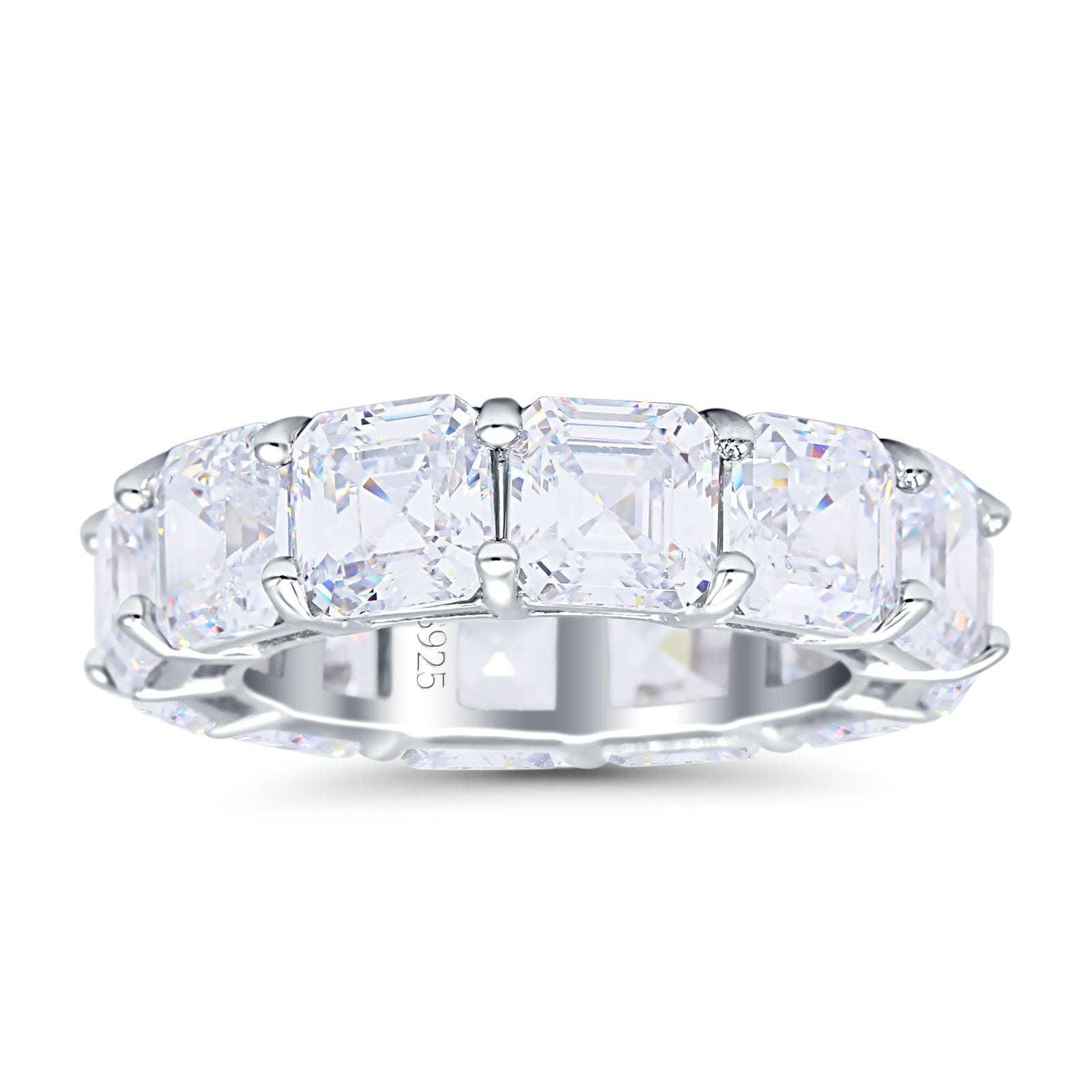 Blue Apple Imports - Asscher Cut Full Eternity Wedding Band Cubic Zirconia