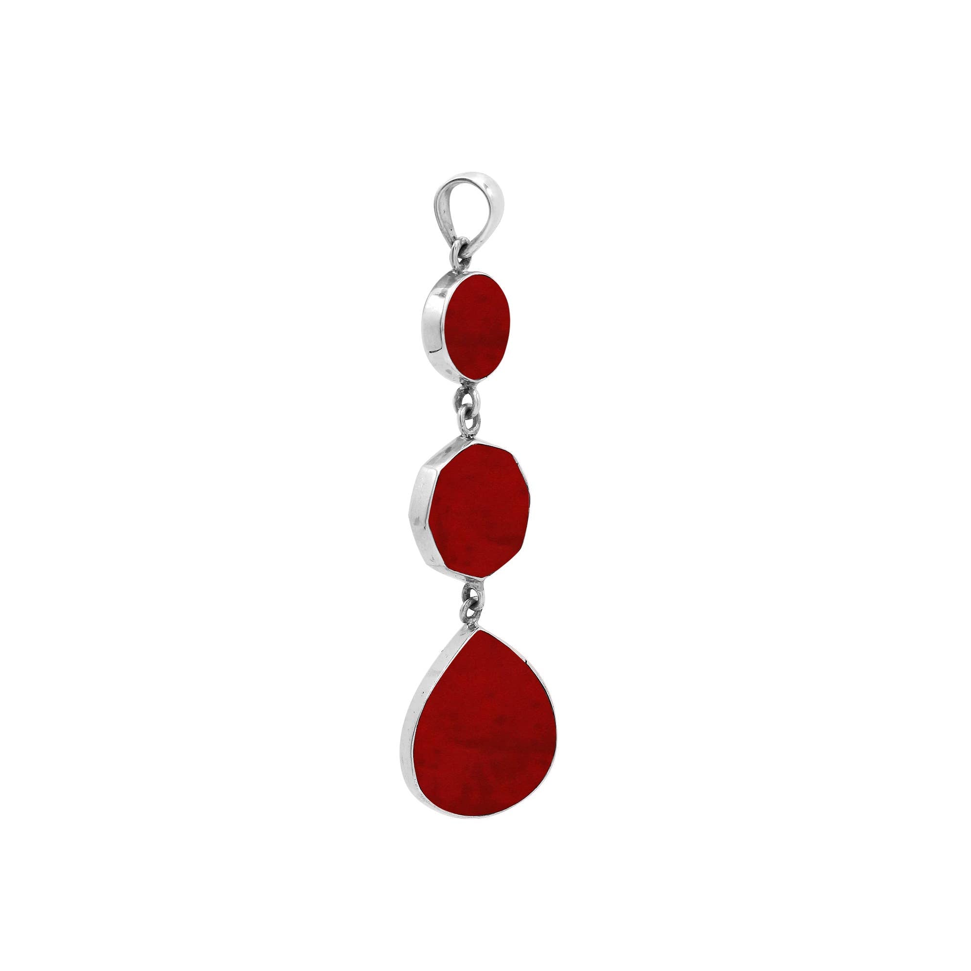 Bali Designs - AP-6248-CR Sterling Silver Pendant With Coral