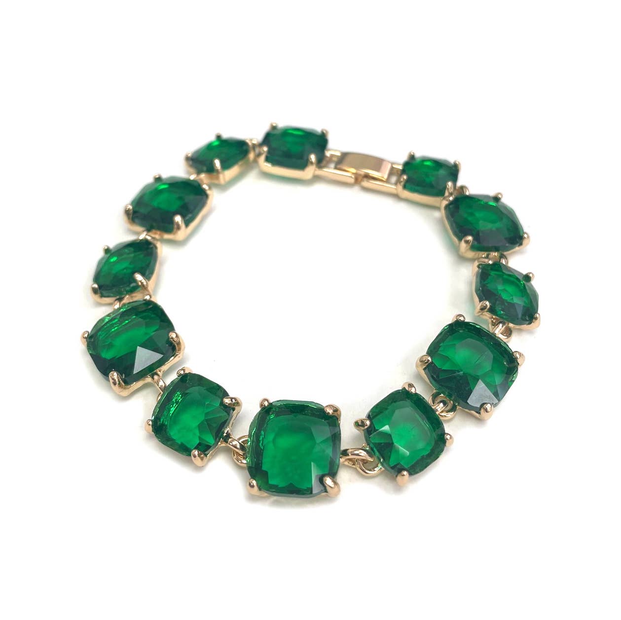 StarryNYC - Cushion Cut Glass Crystal Linked Station Bracelet