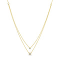 Splendid Iris - Double Layer Appeal Framed CZ Necklace